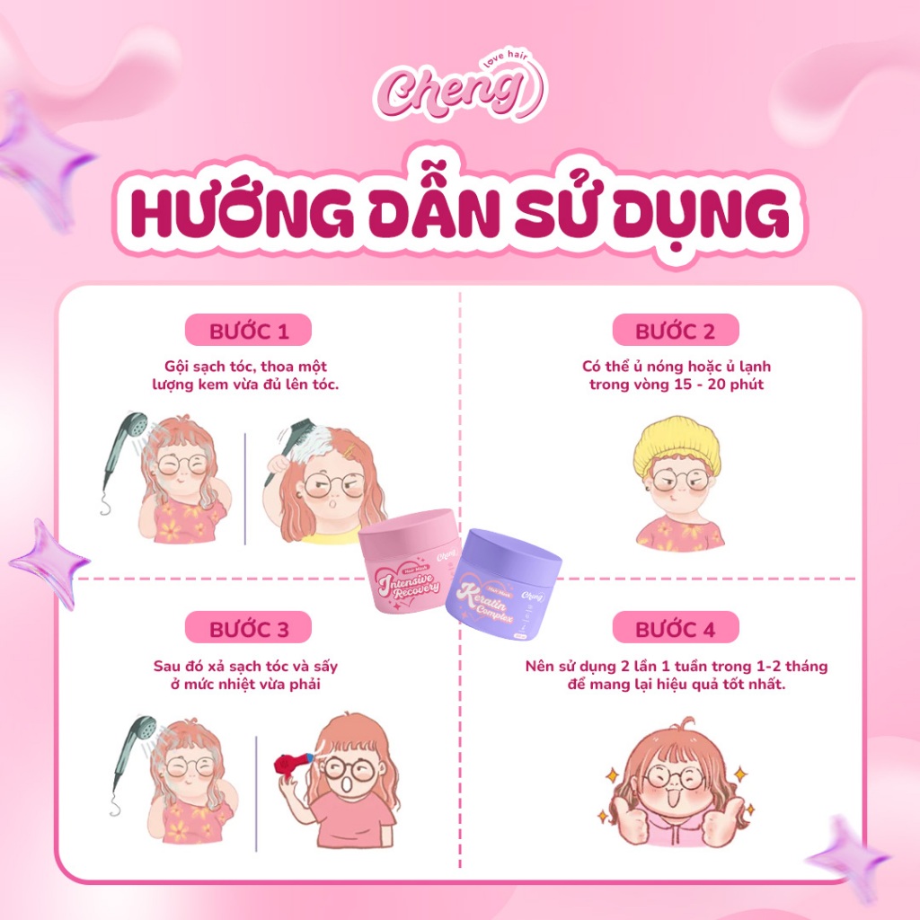 Kem ủ tóc Chenglovehair siêu mềm mượt, phục hồi tóc, hũ 300ml tiện lợi | Chenglovehair, Chenglovehairs