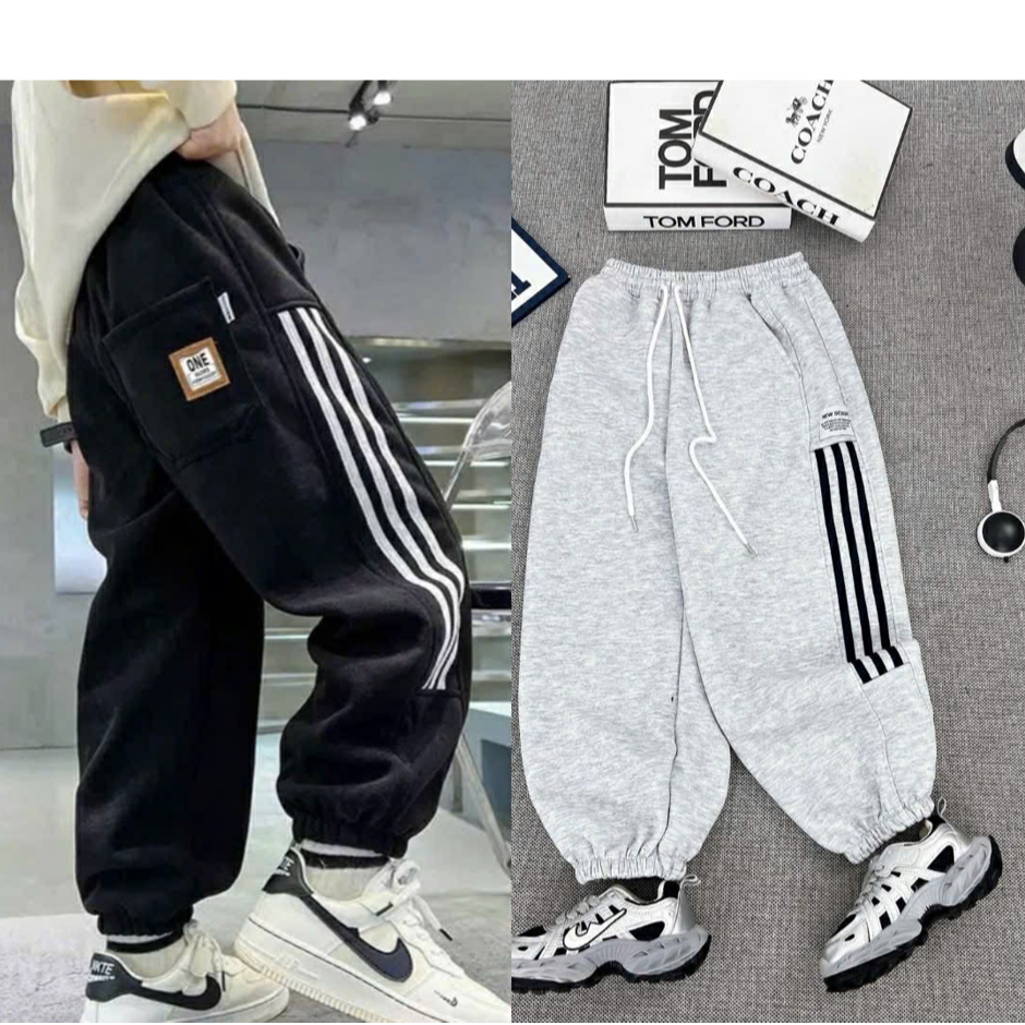 {size 15-57kg} QUẦN NỈ 2DA ỐNG CÔN BÉ TRAI BÉ GÁI PHONG CÁCH THỂ THAO CÁ TÍNH