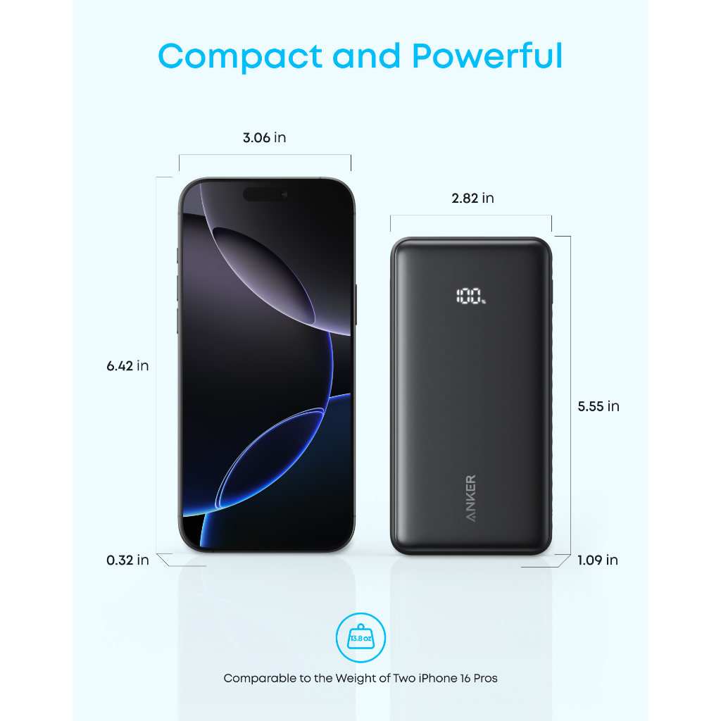 Sạc dự phòng Anker Zolo A110D/A110E 20000mAh, chuẩn 3C Trung Quốc, cáp USB-C tích hợp, sạc nhanh 22.5W | BigBuy360 - bigbuy360.vn