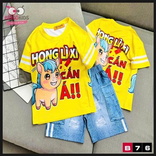 Đồ bộ bé trai mặc tết 2026, đồ bộ thun lạnh in 3D bé trai đón năm mới, quần áo bé trai thun thái tết