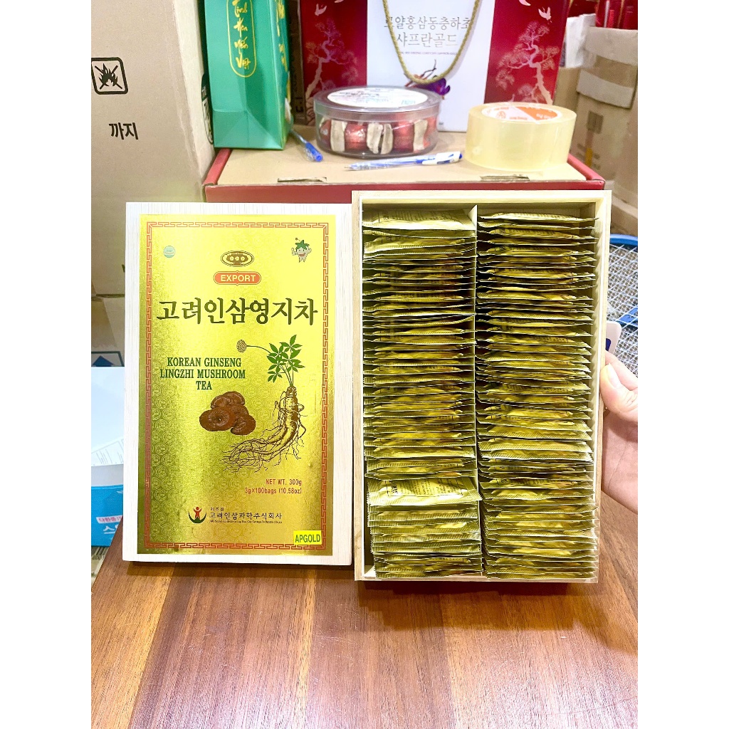 Trà Nhân Sâm Linh Chi Hàn Quốc 100 gói