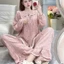 Bộ Đồ Ngủ Nữ JUSOKA Pijama Cổ Sen Hoạ Dài Tay Chất Liệu Đũi Vân Mây Mềm Mịn Dễ Thương DU02