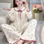 Bộ Đồ Ngủ Nữ JUSOKA Pijama Cổ Sen Hoạ Dài Tay Chất Liệu Đũi Vân Mây Mềm Mịn Dễ Thương DU02
