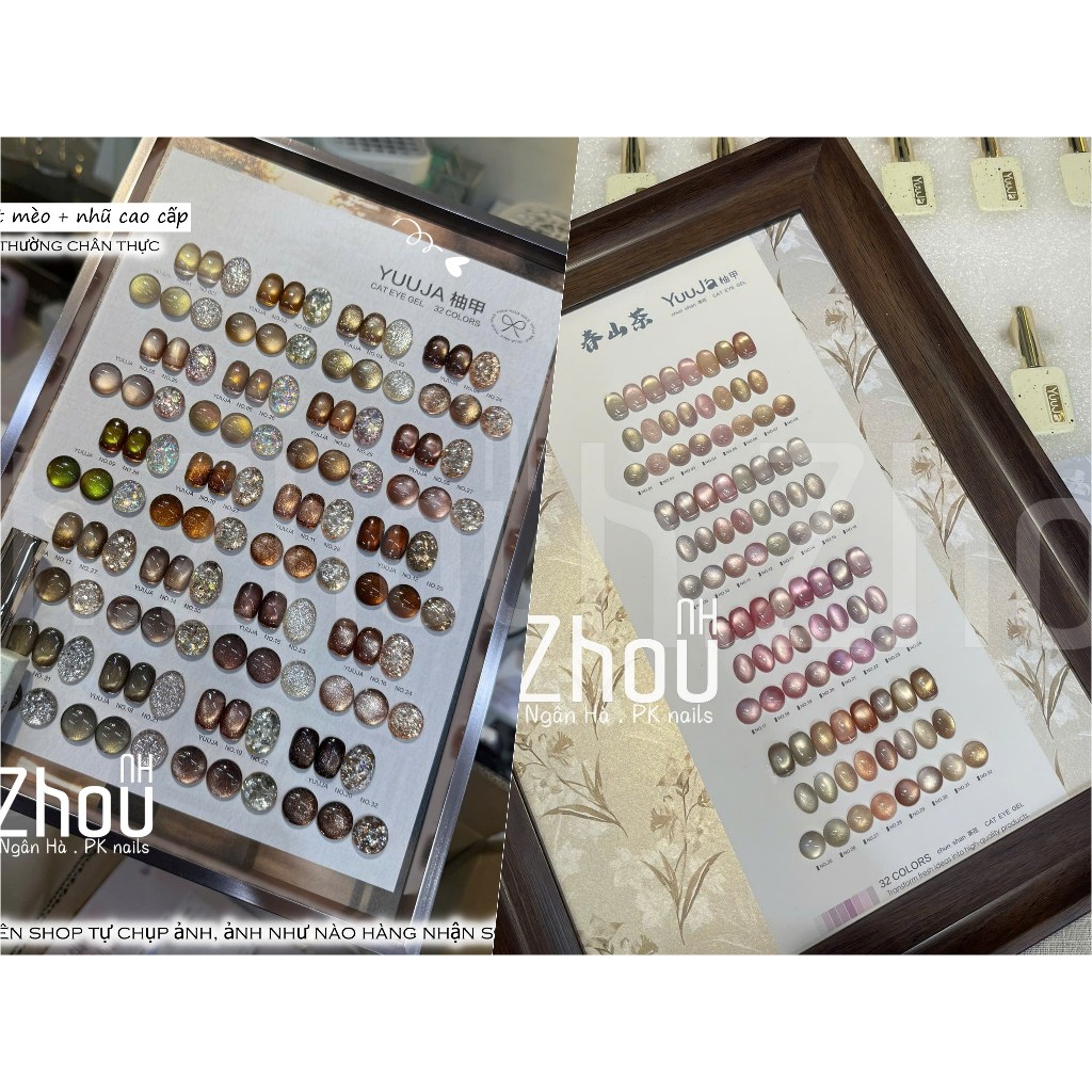 Set sơn mắt mèo YuuJa cao cấp, sơn mắt mèo ánh trăng Yuuja cao cấp, mắt mèo ánh nước
