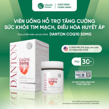 Viên uống hỗ trợ tăng cường sức khỏe tim mạch, điều hòa huyết áp | DANTON CoQ10 50mg | Hộp 30 viên