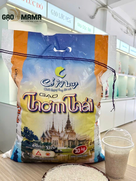Gạo Thơm Thái Lan Cỏ May 10kg – Cơm Mềm Dẻo Vừa, Thơm Ngon Chuẩn Vị Cơm Gia Đình