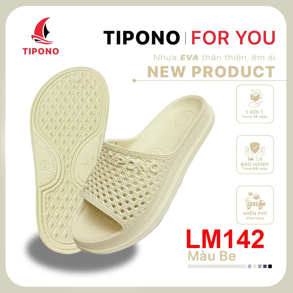 Dép Nam Nữ TIPONO LM142 Quai Ngang EVA Êm Chân Thoáng Khí Tổ Ong Chống Trơn Trượt Size 36–44