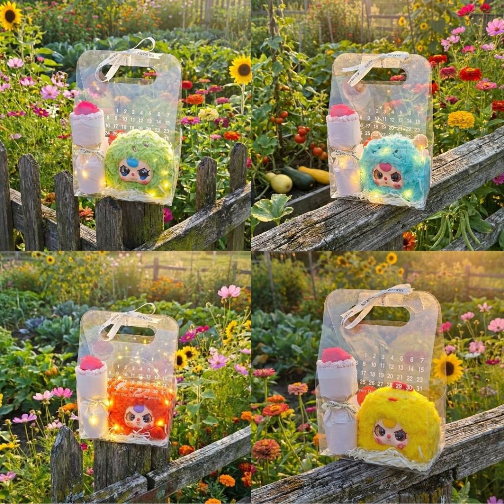 Túi Set Quà Tặng Gấu Bông Hình Baby Three Dễ Thương Kèm Bó Hoa, Thiệp,Led Quà Tặng Cho Bé,Bạn Gái Ngày Sinh Nhật