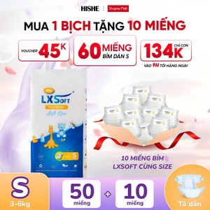 Bỉm LXSoft Hàn Quốc Siêu mỏng mềm, thấm hút nhanh, Chống hăm tốt đủ size S, M, L, XL cho bé từ 3-17kg