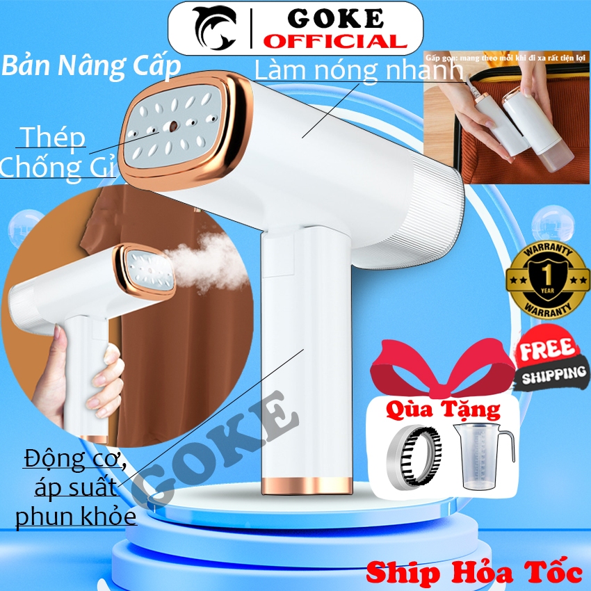 Bàn ủi hơi nước cầm tay GOKE có thể gấp gọn tiện lợi, thích hợp cho mọi ...