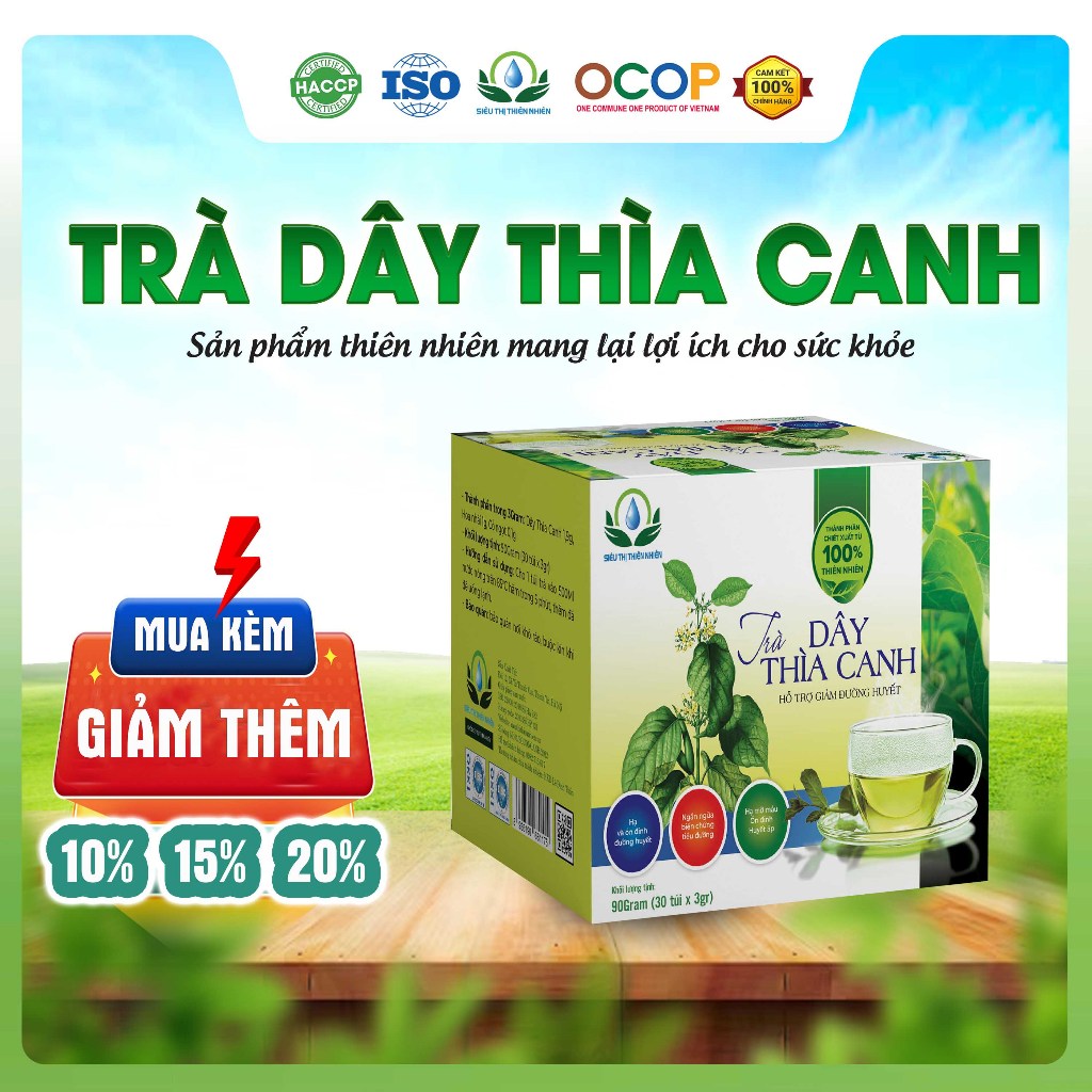 Trà Dây Thìa Canh hộp 30 Túi Lọc Siêu Thị Thiên Nhiên