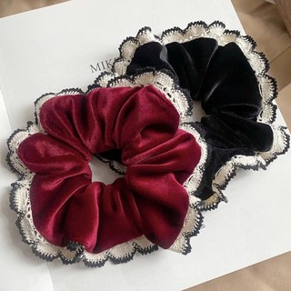 Cột Tóc Nhung Phối Ren Phong Cách
