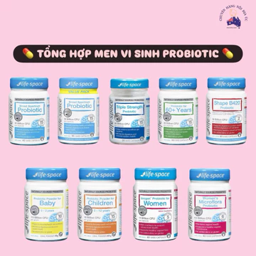 Men Vi Sinh Probiotic Úc Cho Người Lớn, Phụ Nữ, Trẻ Em, Người Cao Tuổi - Hỗ Trợ Tiêu Hoá, Vùng Kín, Cân Nặng