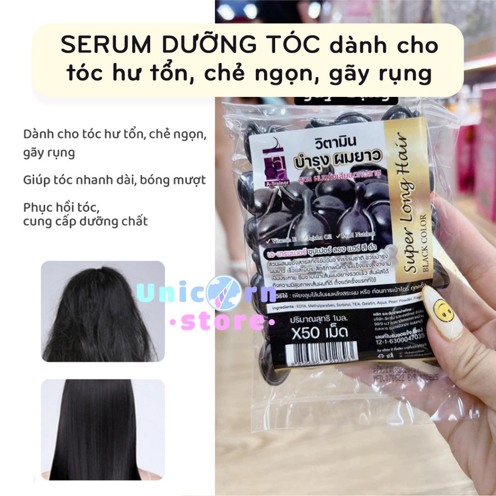 Combo 50 Viên Nang Giảm Gãy Rụng, Phục Hồi Và Giúp Mọc Tóc Super Long Hair Thái Lan