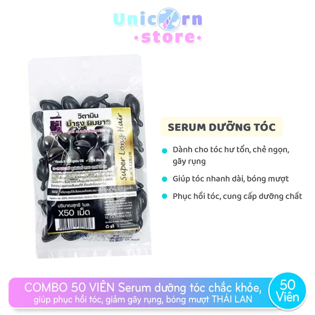 Combo 50 Viên Nang Giảm Gãy Rụng, Phục Hồi Và Giúp Mọc Tóc Super Long Hair Thái Lan
