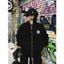 GOUNI® HOODIE DOUBLE ZIP BIG SYMBOL LOGO / BLACK