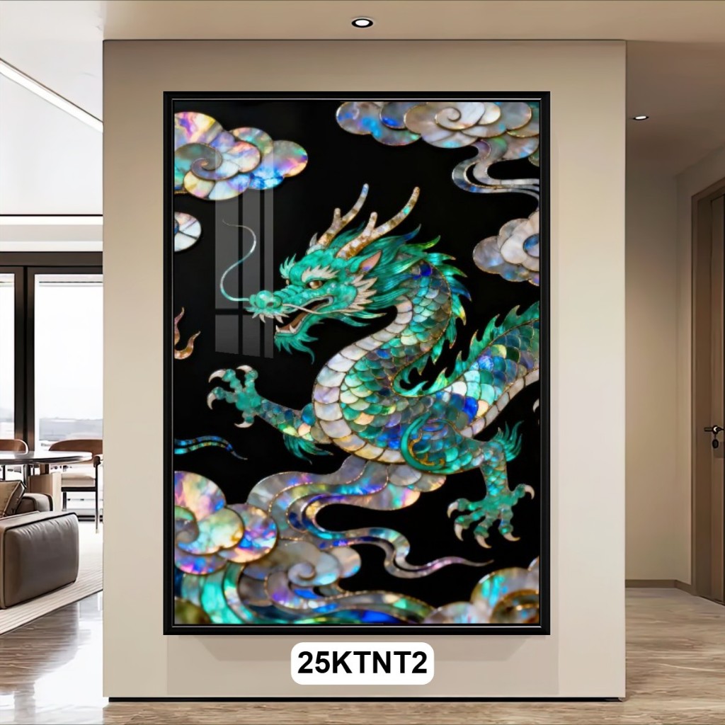 Tranh In Nghệ Thuật Hiệu Ứng Khảm Trai Tráng Gương - Khung Composite Sang Trọng Trang Trí Không Gian Sống