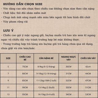 Váy tiểu thư cho bé gái 9th-4 tuổi tay dún xòe váy đi biển mùa hè mềm mát D1240 Bí Ngô Nhỏ