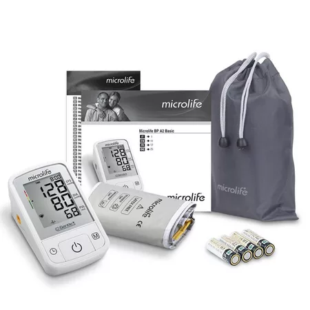 Microlife A2 Basic – Máy đo huyết áp bắp tay hỗ trợ đo huyết áp, nhịp tim tại nhà