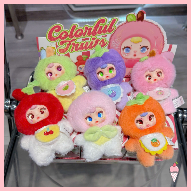 [Hỏa tốc HCM] Blind box móc khóa gấu bông Lovely Trái cây MM Milk Candy Fruit chính hãng