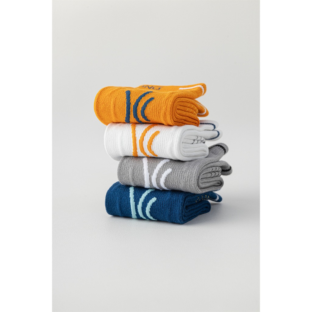 Vớ Tất cotton cổ cao 5 màu loại dày phù hợp chạy bộ, bóng đá, bóng rổ...