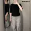 ÁO THUN NỮ CỔ THUYỀN TRƠN BASIC TAY LỠ FORM ÔM VỪA BI.POSILÁ VẢI COTTON BORIP CO GIÃN MỀM MỊN MÁT MẺ