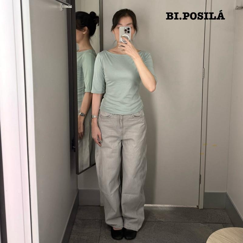 [A23-HÀNG MỚI VỀ] ÁO THUN NỮ CỔ THUYỀN TRƠN BASIC TAY LỠ FORM ÔM VỪA BI.POSILÁ VẢI COTTON BORIP CO GIÃN MỀM MỊN MÁT MẺ
