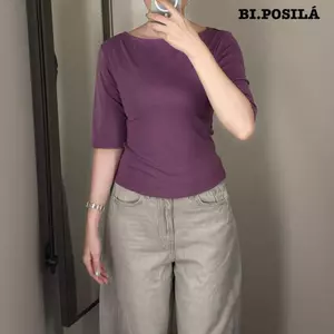 ÁO THUN NỮ CỔ THUYỀN TRƠN BASIC TAY LỠ FORM ÔM VỪA BI.POSILÁ VẢI COTTON BORIP CO GIÃN MỀM MỊN MÁT MẺ