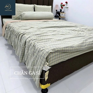 🌲MỀM MẠI🌲Trọn Bộ Ga Gối Cotton Đũi Hàn Thoáng Mát, Mềm Mịn, Chăn Chần Bông _Chăn Ga Gối HCM