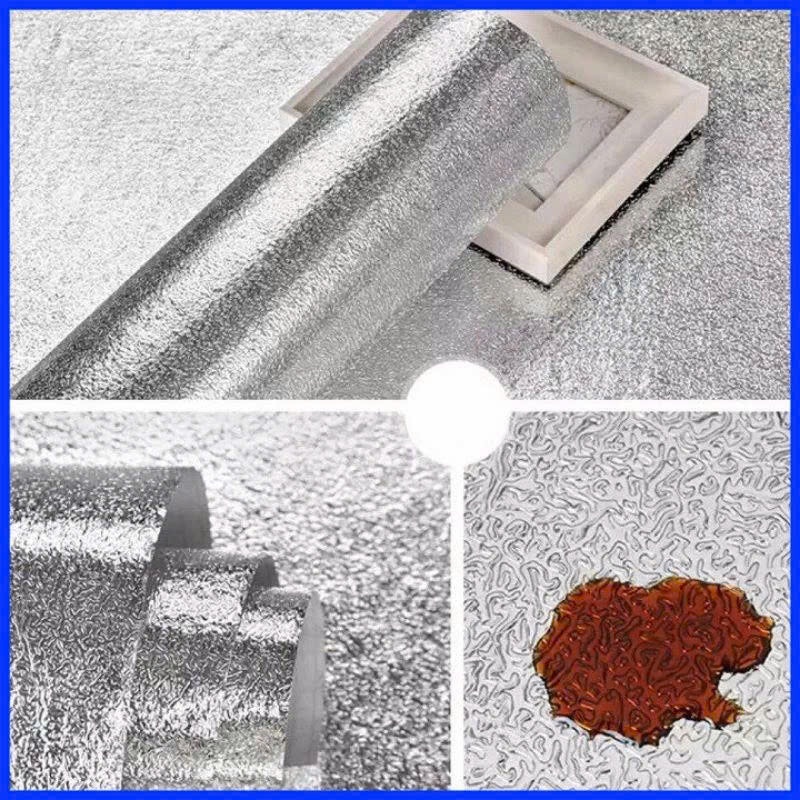 Combo 5 -10 Cuộn Giấy dán bếp tráng nhôm, decal dán bếp cao cấp có sẵn keo, chịu nhiệt cao, dễ lau chùi