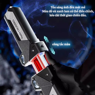 Kiếm Ánh Sáng Đồ Chơi Twin Crossed – Lightsaber Phát Sáng LED, Thu Gọn, Kết Nối Kiếm Đôi Cosplay