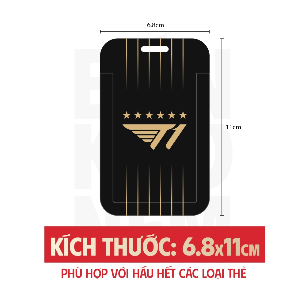Bao Đựng Thẻ T1 / Card Holder Nhựa / Phiên Bản 6 Sao CKTG Đen Gold