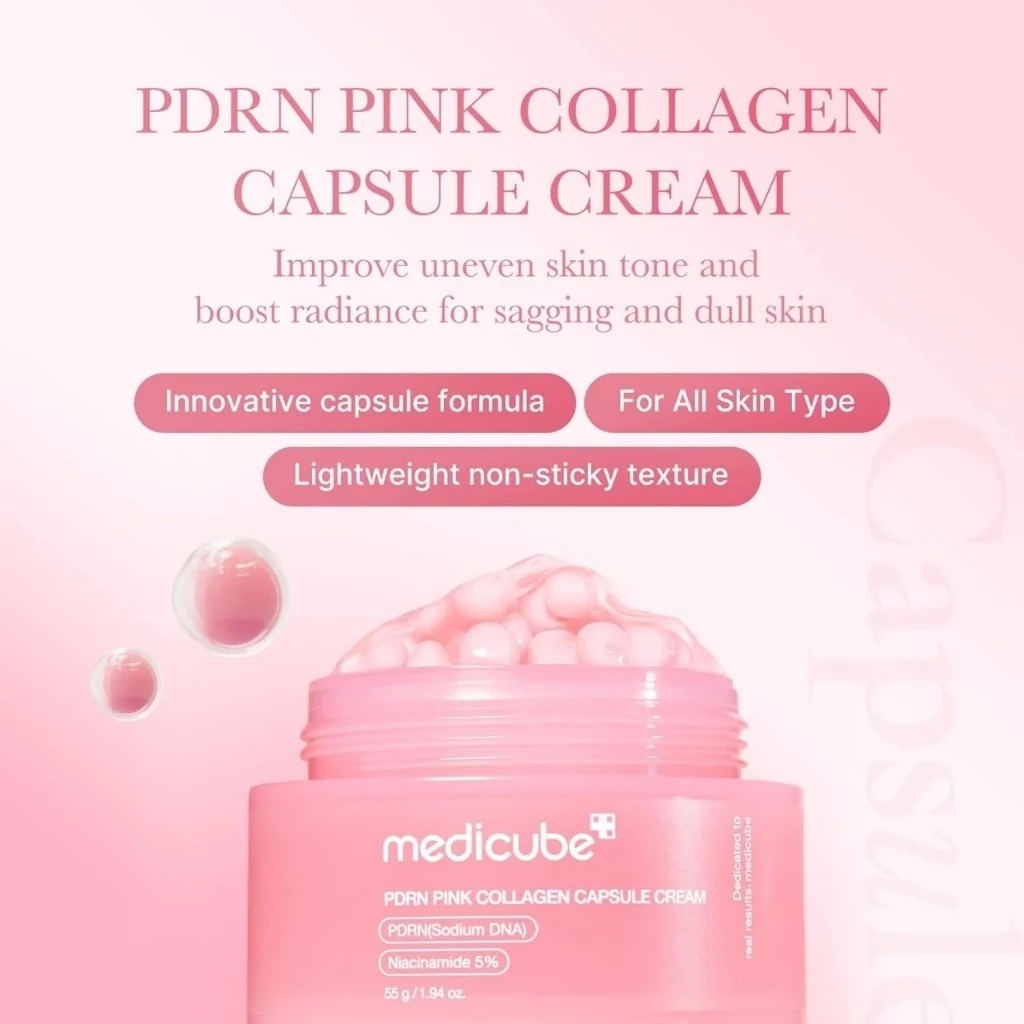 Kem dưỡng dành cho da lão hóa medicube PDRN Pink Collagen Capsule Cream 55g