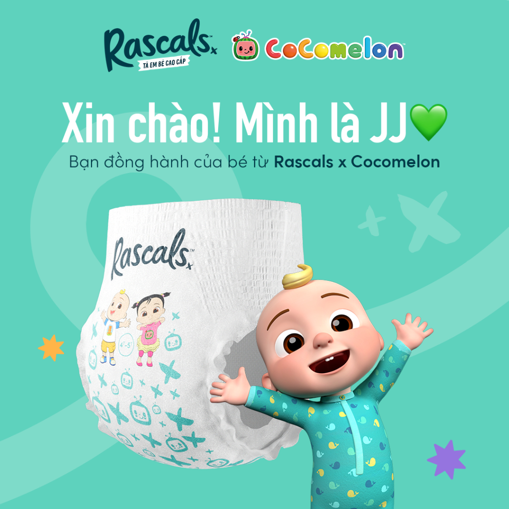Tã quần cho bé Rascal and Friends Cocomelon bỉm cho bé cao cấp New Zealand thấm hút đến 12 tiếng