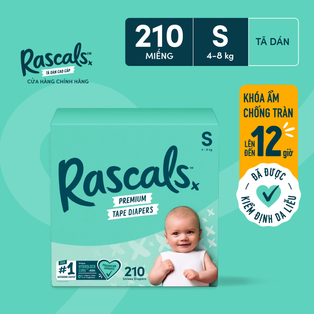 Thùng Jumbo 3 tã/bỉm Rascal Friend, thương hiệu Rascal and Friend NewZealand chính hãng
