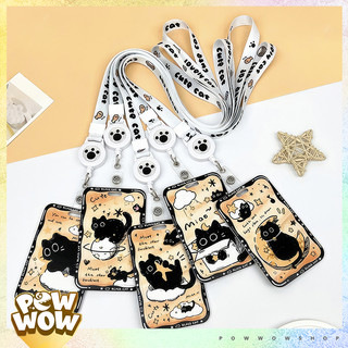 Bao Đựng Thẻ Nhân Viên Nhựa ABS Phong Cách Nhân Vật Hoạt HìnhHọa Tiết Mèo Đen Black Cat Trên Mây Cloud