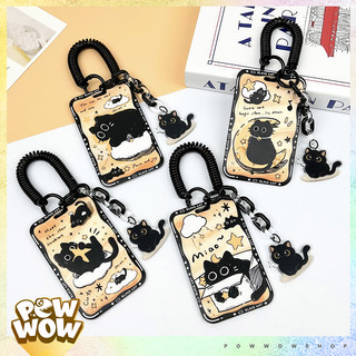 Bao Đựng Thẻ Nhân Viên Nhựa ABS Phong Cách Nhân Vật Hoạt HìnhHọa Tiết Mèo Đen Black Cat Trên Mây Cloud