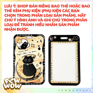 Bao Đựng Thẻ Nhân Viên Nhựa ABS Phong Cách Nhân Vật Hoạt HìnhHọa Tiết Mèo Đen Black Cat Trên Mây Cloud