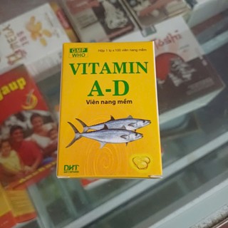 Vitamin A-D dược phẩm Hà Tây lọ 100 viên. hỗ trợ khô mắt, mỏi mắt các triệu chứng do thiếu Vitamin A-D