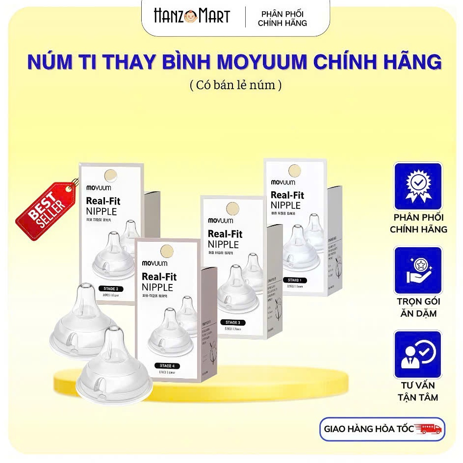 Núm ti Moyuum thay thế bình Moyuum Hàn Quốc số 1/ 2/ 3 /4 (1 núm không ...