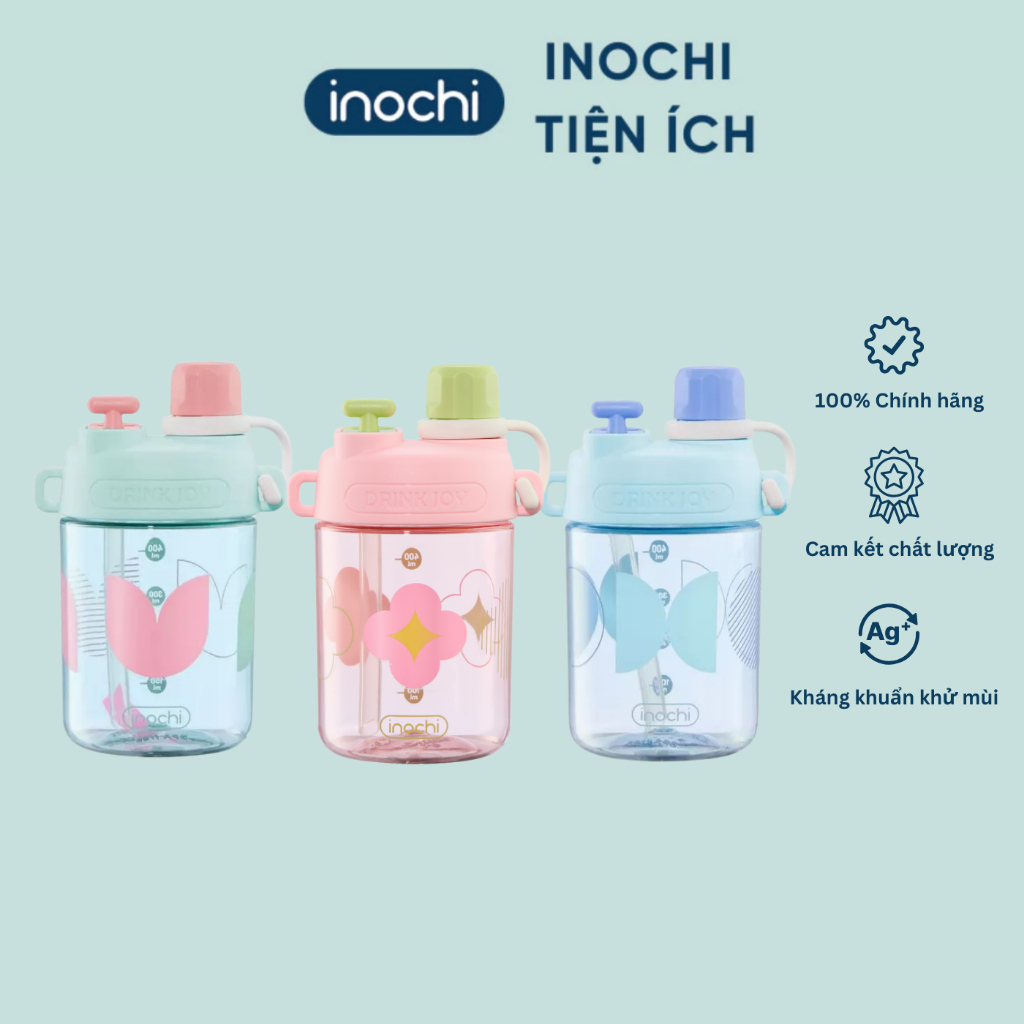 [NEW] Bình nước nhựa KITA GLEE Inochi dung tích 560ml, nắp đậy kín khí, hai nắp uống linh hoạt