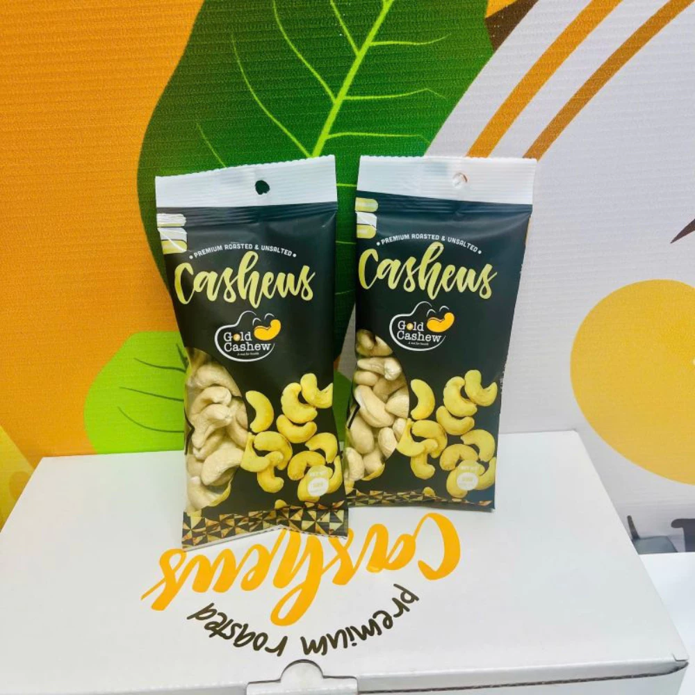 Hạt điều rang không muối Gold Cashew túi 50g - Hạt điều Bình Phước giòn bùi, không dầu, chuẩn ISO HACCP