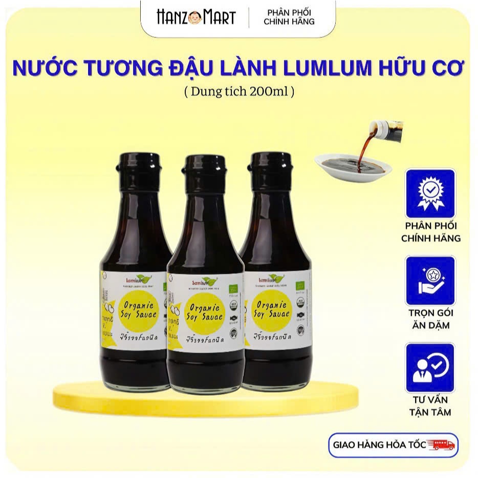 Nước tương tách muối cho bé ăn dặm đậu nành hữu cơ cho bé