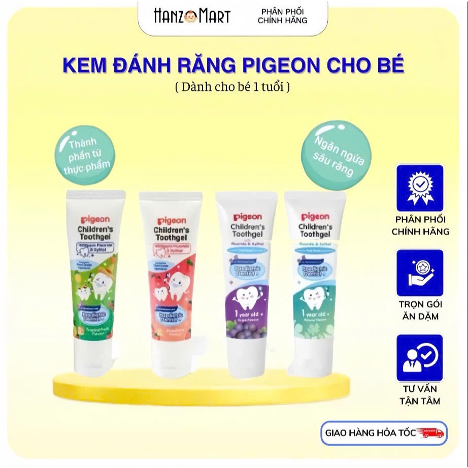 Kem đánh răng Pigeon cho bé từ 12m+