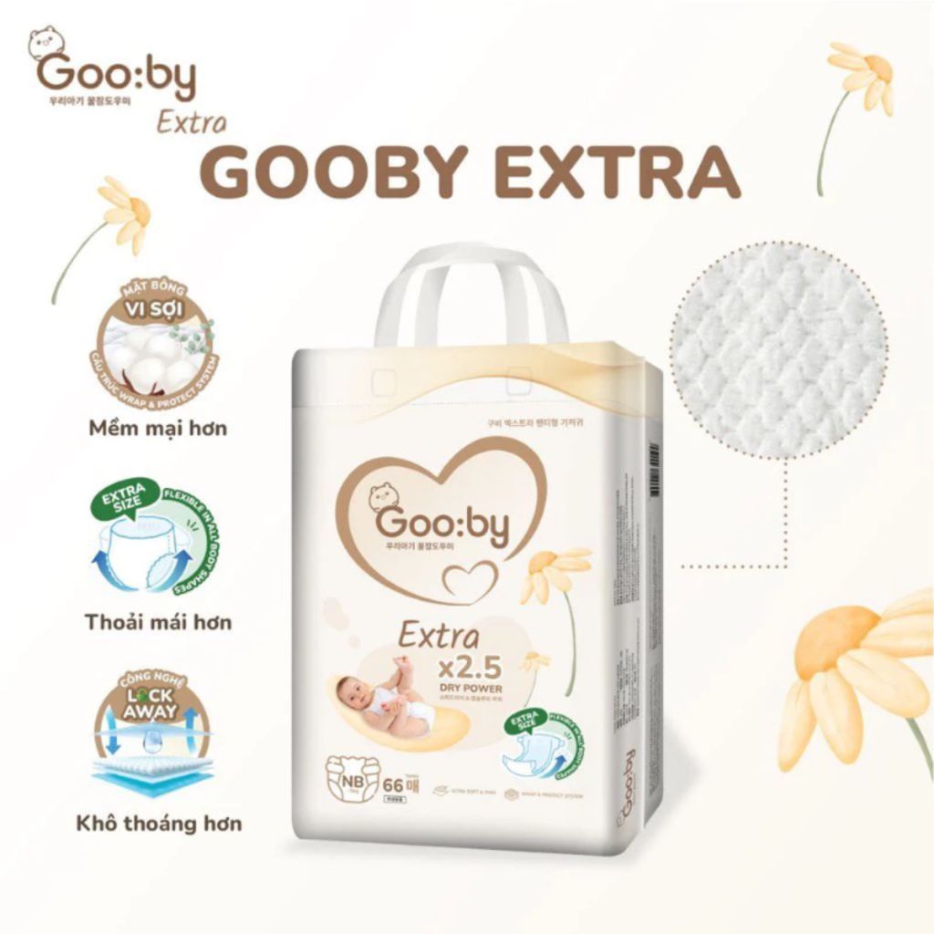 Tã/bỉm dán và quần Gooby chính hãng Extra/Premium đủ size NB/S/M/L/XL/XXL/XXXL chống tràn hiệu quả