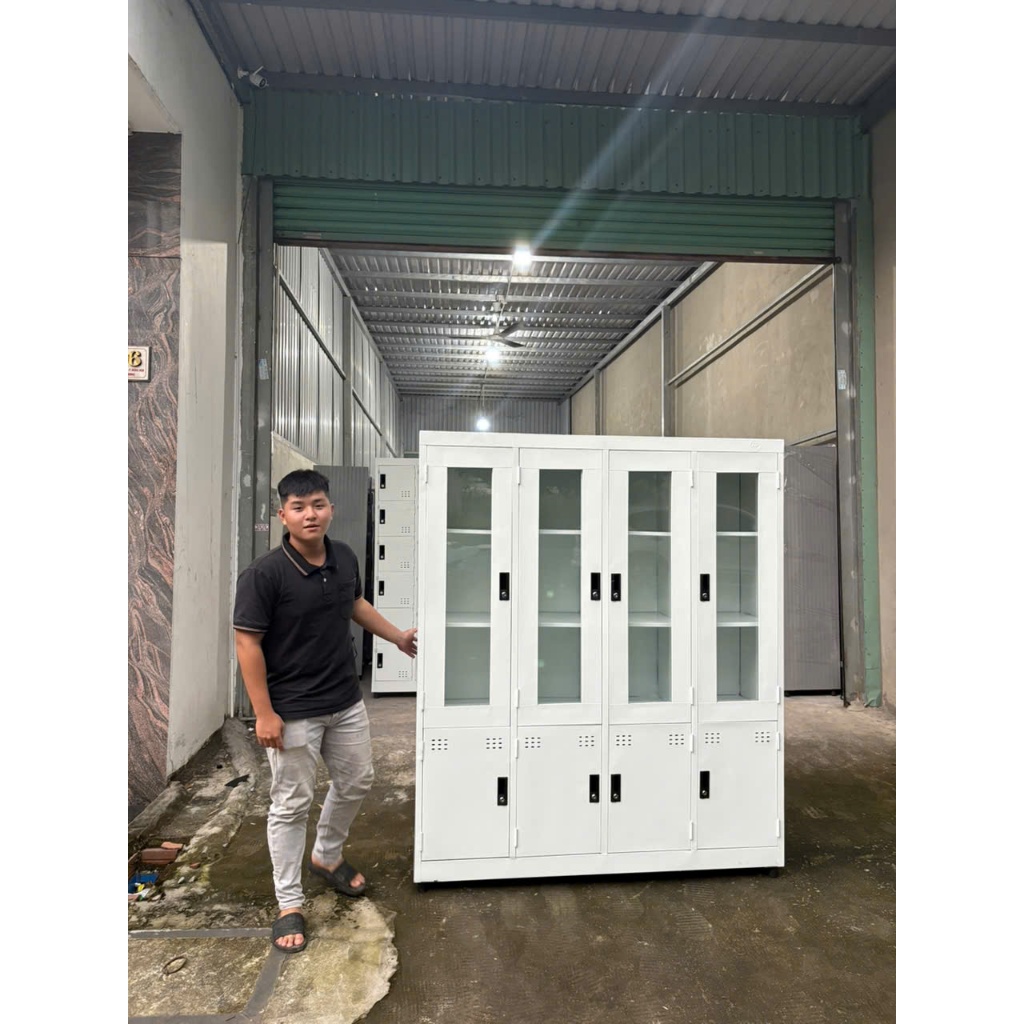 TỦ SẮT HỒ SƠ 4 CÁNH KÍNH MỞ CAO CẤP