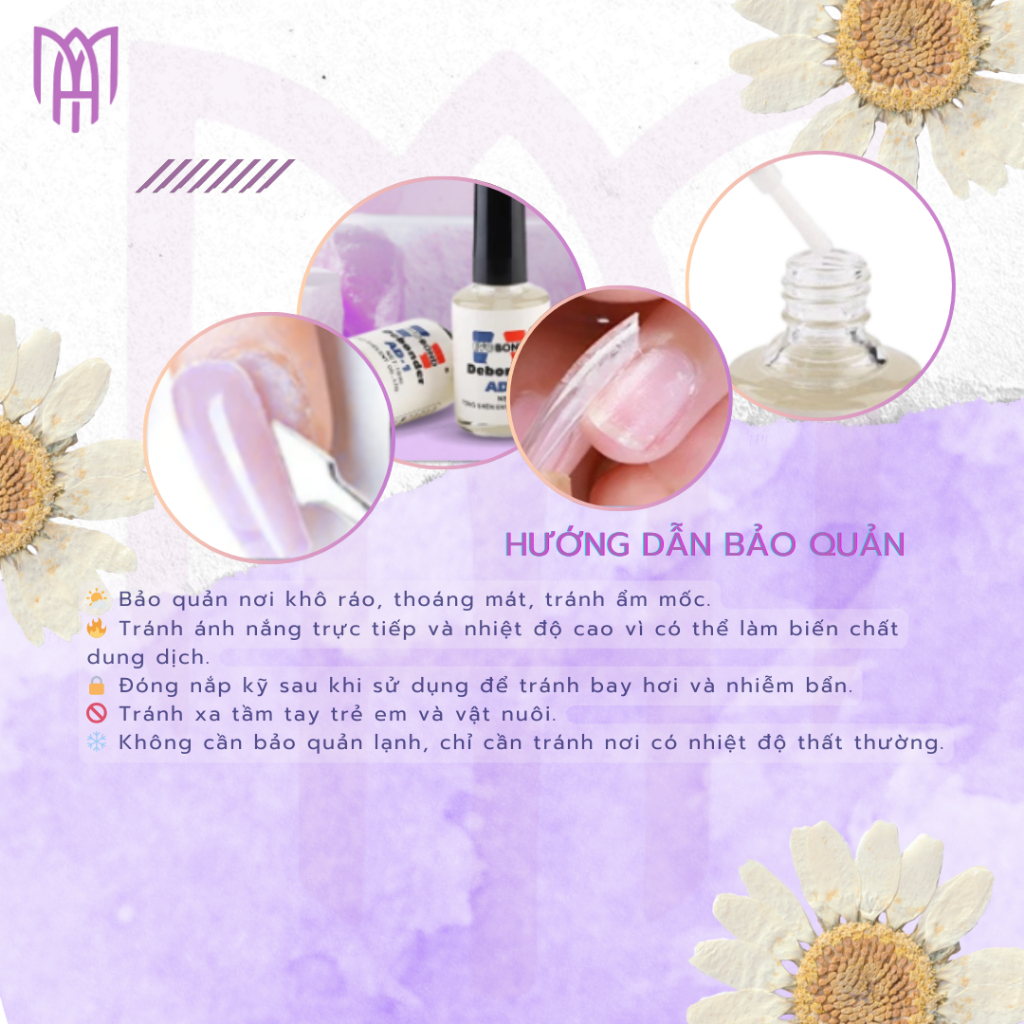 Nước Thần Tháo Móng Úp Evobond Debonder AD-1 10ml - Làm Mềm Keo, Làm Sáng Đá, Gỡ Móng Giả Dễ Dàng