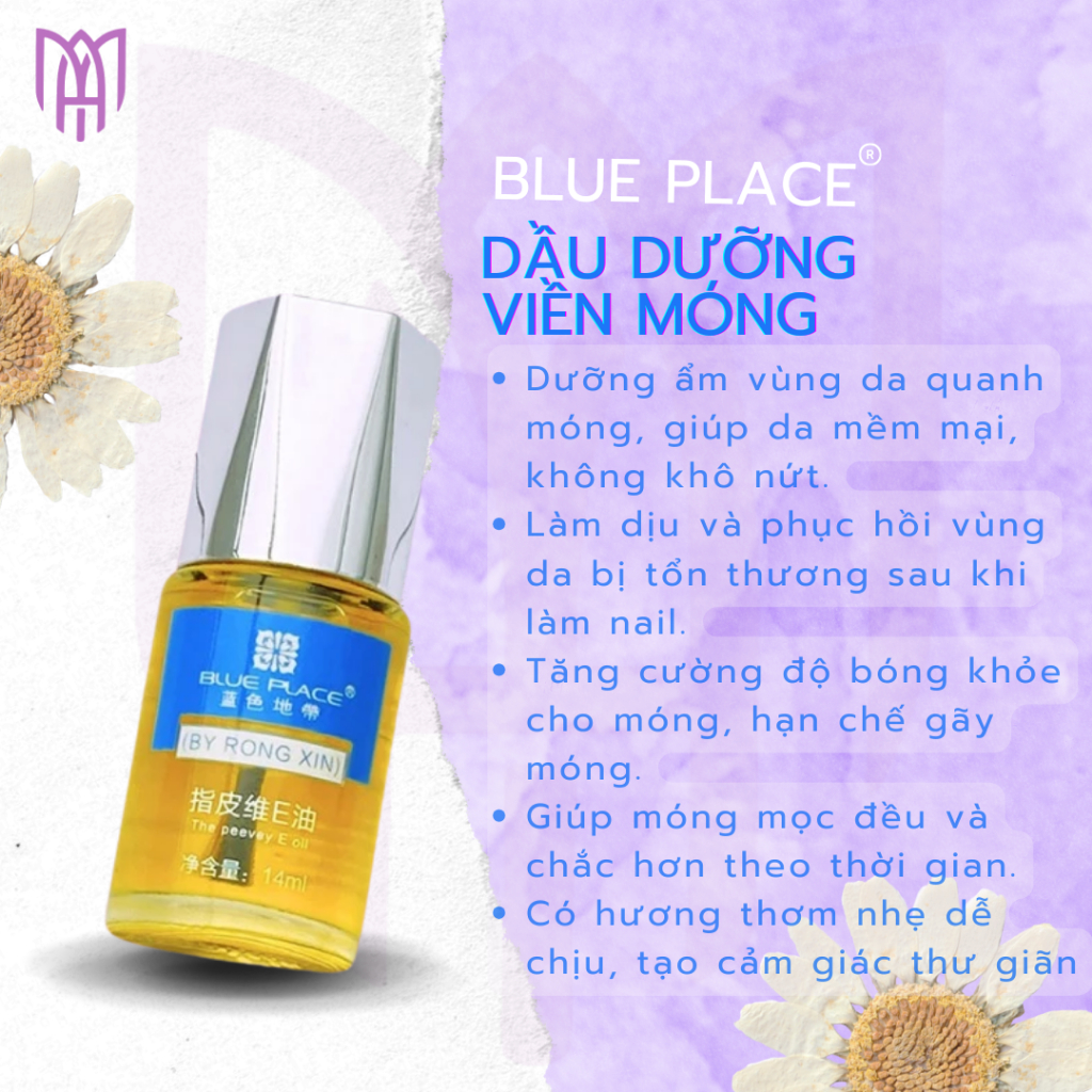Dầu Dưỡng Viền Móng, Tháo Móng Úp, Gel Đắp Blue Place 14ml - Giúp Da Mềm Mịn, Tháo Móng Dễ Dàng