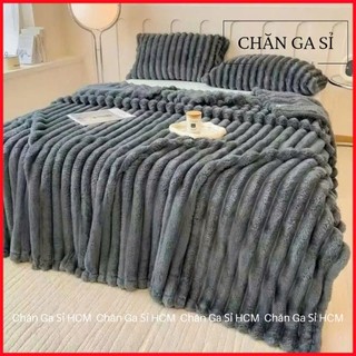 🛑NHẬP KHẨU🛑Chăn Lông Thỏ 2m3x2m Rabbit Blanket Dợn Sóng Phong Cách Sang Trọng_Chăn Ga Sỉ HCM