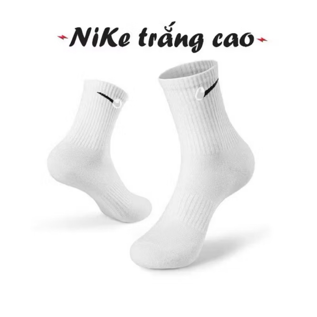 COMBO 5 Đôi 10 đôi   Tất vớ  Trắng Đen Nam Nữ Cổ Cao,Cổ Trung,CổNgắn vớ dệt kim phong cách Thể thao Thoáng khí